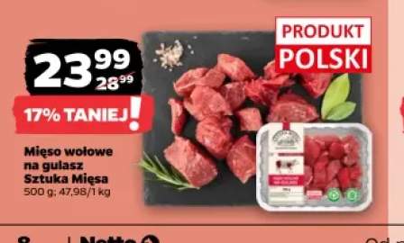 Mięso wołowe na gulasz Sztuka Mięsa