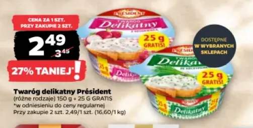 Twaróg delikatny z rzodkiewką Président +1 wariant