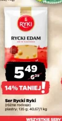 Ser Rycki Edam w plastrach Ryki