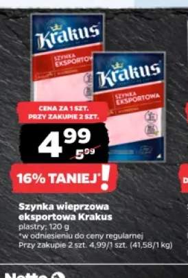 Szynka wieprzowa eksportowa w plastrach Krakus