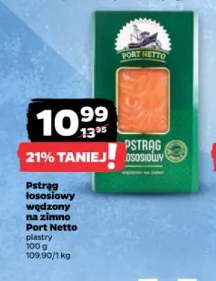 Pstrąg łososiowy wędzony na zimno Port Netto plastry