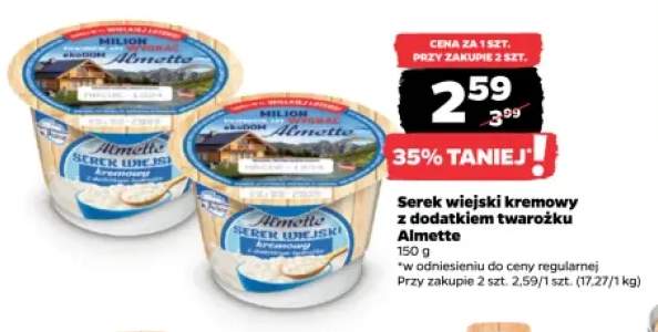Serek wiejski kremowy z dodatkiem twarożku Almette