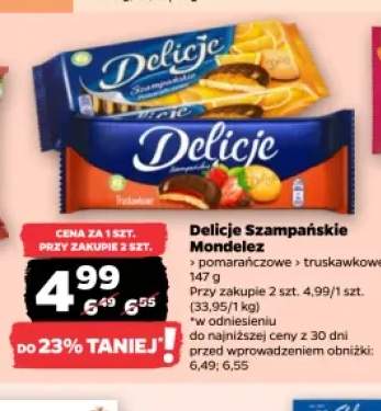 Delicje Szampańskie truskawkowe Mondelez +1 wariant