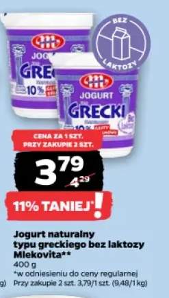 Jogurt naturalny typu greckiego bez laktozy Mlekovita