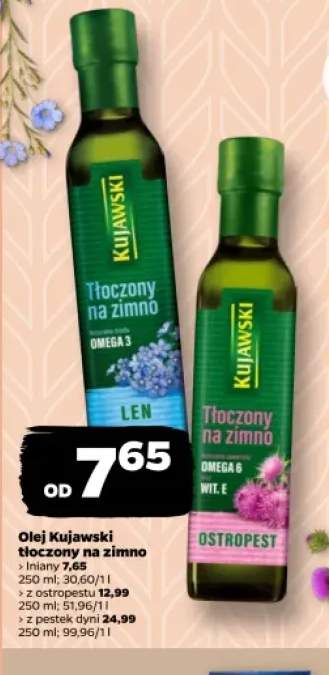 Olej lniany tłoczony na zimno Kujawski +2 warianty