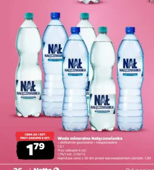 Woda mineralna gazowana Nałęczowianka delikatnie +1 wariant