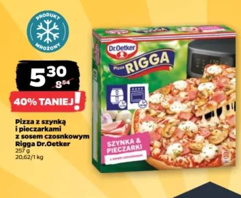 Pizza z szynką i pieczarkami z sosem czosnkowym Rigga Dr.Oetker