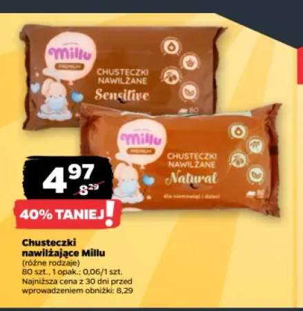 Chusteczki nawilżane Millu Sensitive +1 wariant