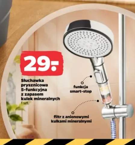 Słuchawka prysznicowa 5-funkcyjna z zapasem kulek mineralnych