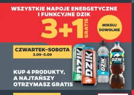 Napoje energetyczne i funkcyjne Dzik +3 warianty
