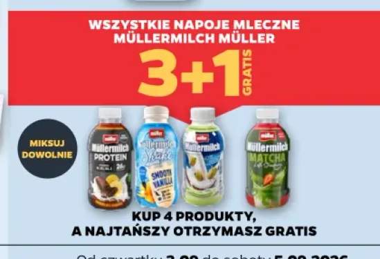 Napoje mleczne Müllermilch Müller +4 warianty