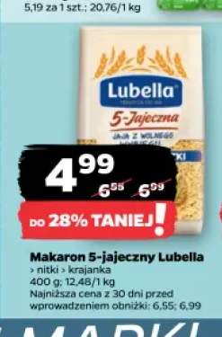 Makaron 5-jajeczny nitki Lubella +1 wariant
