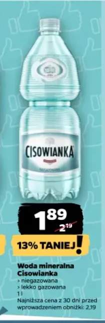 Woda mineralna niegazowana Cisowianka +1 wariant