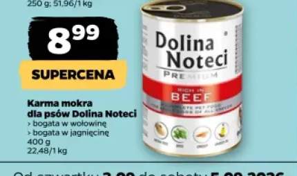 Karma mokra dla psów bogata w wołowinę Dolina Noteci +1 wariant