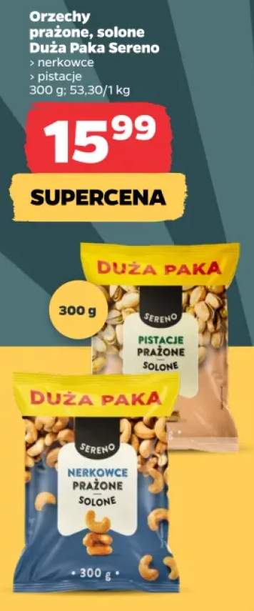 Pistacje prażone solone Sereno Duża Paka +1 wariant