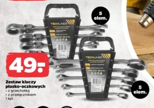 Zestaw kluczy płasko-oczkowych Techliner