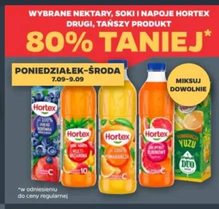 Nektary, soki i napoje Hortex +5 wariantów