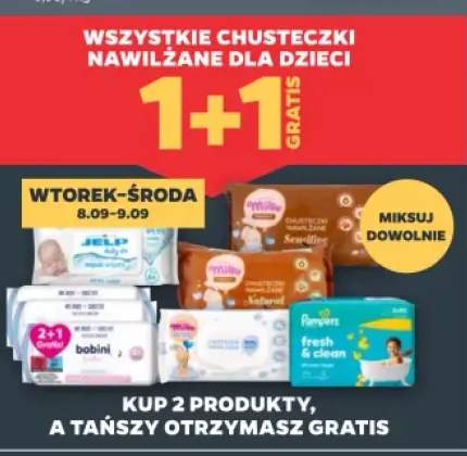 Chusteczki nawilżane dla dzieci +6 wariantów