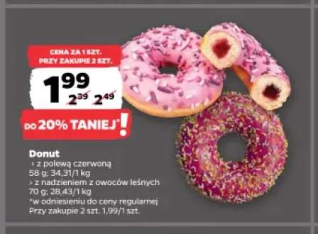 Donut z polewą czerwoną +1 wariant