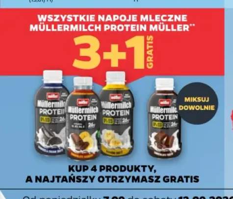 Napoje mleczne Müllermilch Protein Müller +4 warianty