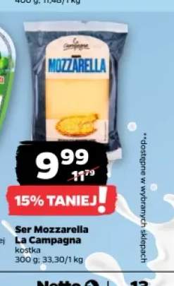 Ser mozzarella La Campagna kostka