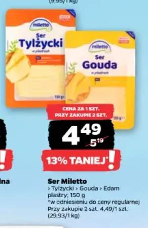 Ser tylżycki w plastrach Miletto +2 warianty