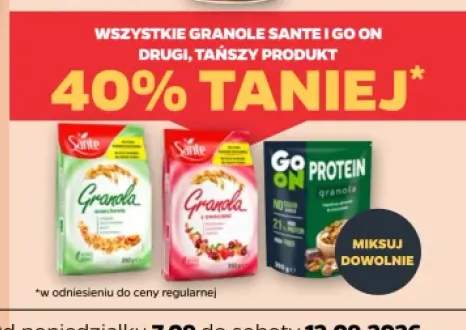 Granole Sante i Go On +3 warianty