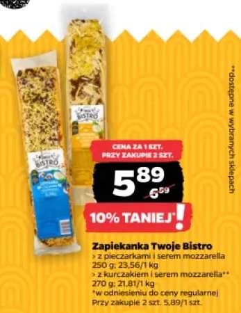 Zapiekanka z pieczarkami i serem mozzarella Twoje Bistro +1 wariant