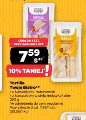 Tortilla z kurczakiem i warzywami Twoje Bistro +1 wariant