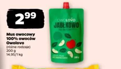Mus owocowy 100% owoców Owolovo