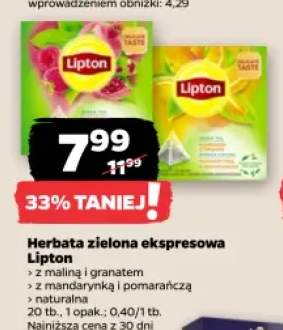 Herbata zielona ekspresowa Lipton z mandarynką i pomarańczą +2 warianty