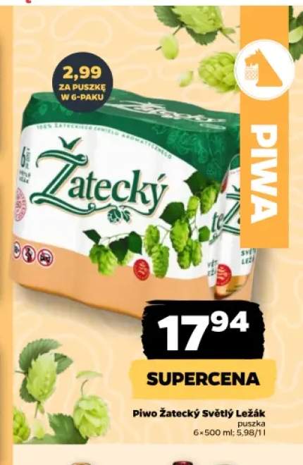 Piwo Žatecký Světlý Ležák 6-pak