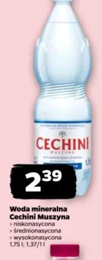 Woda mineralna gazowana średnionasycona Cechini Muszyna +2 warianty