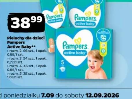 Pieluchy dla dzieci Pampers Active Baby rozm. 2 +3 warianty