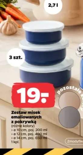 Zestaw misek emaliowanych z pokrywką Altom Design