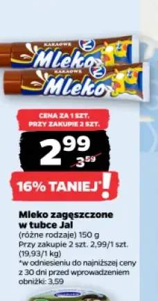 Mleko zagęszczone w tubce kakaowe Jal +1 wariant