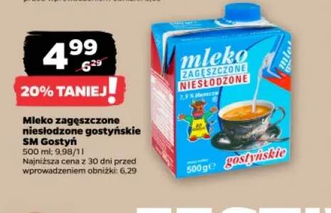 Mleko zagęszczone niesłodzone gostyńskie SM Gostyń