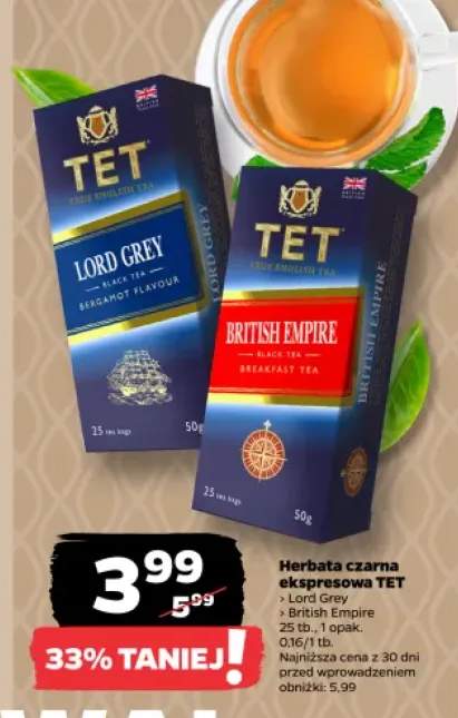 Herbata czarna ekspresowa British Empire TET +1 wariant