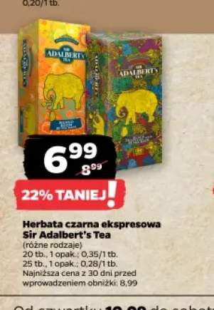 Herbata czarna ekspresowa Mango Sir Adalbert's Tea +1 wariant