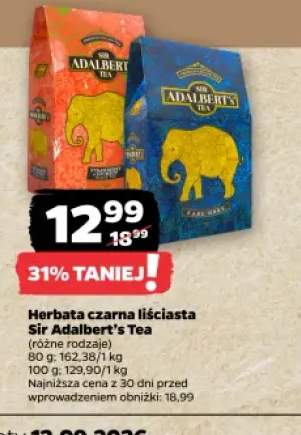 Herbata czarna liściasta Strawberry Sir Adalbert's Tea +1 wariant