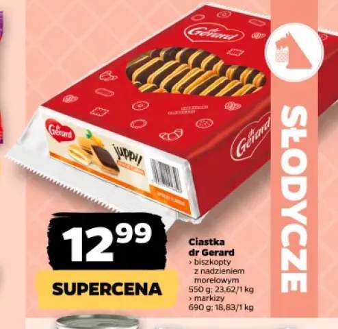 Ciastka biszkopty z nadzieniem morelowym dr Gerard +1 wariant