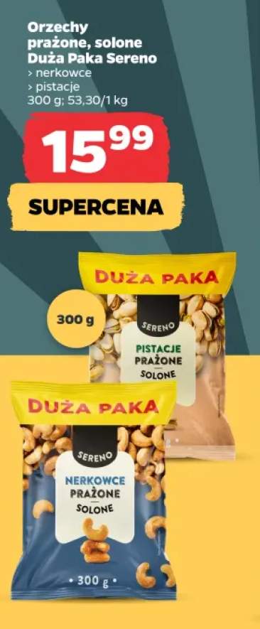 Orzechy pistacje prażone solone Duża Paka Sereno +1 wariant