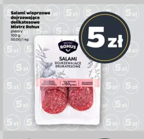 Salami wieprzowe dojrzewające delikatesowe w plastrach Mistrz Rohus