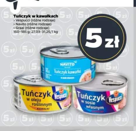 Tuńczyk w kawałkach w oleju roślinnym Vespucci +3 warianty