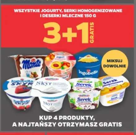 Jogurty, serki homogenizowane i deserki mleczne 150 g +8 wariantów