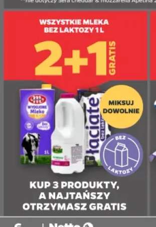 Mleka bez laktozy 1 l +3 warianty