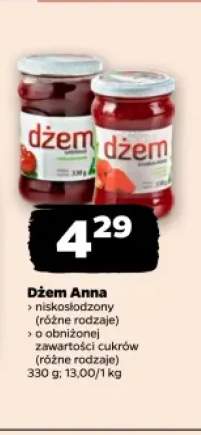 Dżem Anna niskosłodzony +1 wariant