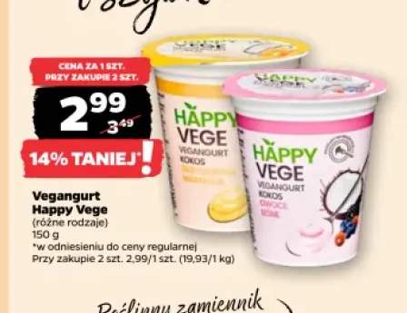 Vegangurt kokos brzoskwinia marakuja Happy Vege +1 wariant