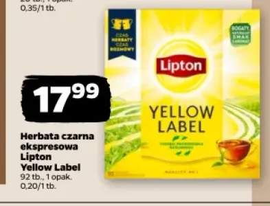 Herbata czarna ekspresowa Lipton Yellow Label