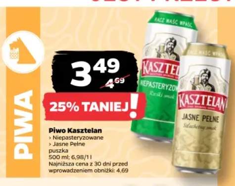 Piwo Kasztelan Niepasteryzowane +1 wariant